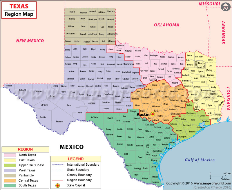 Texas Regions Map [DMRTexas.net]